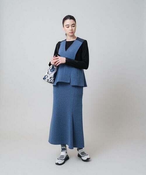 HIROKO KOSHINO / ヒロココシノ ベスト | デニム風ダンボールニットベスト/洗える | 詳細12