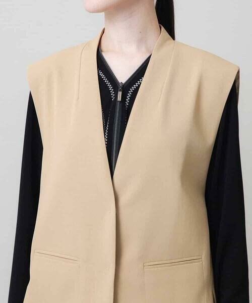 HIROKO KOSHINO / ヒロココシノ ベスト | バックベンツデザインジレ/日本製 | 詳細5