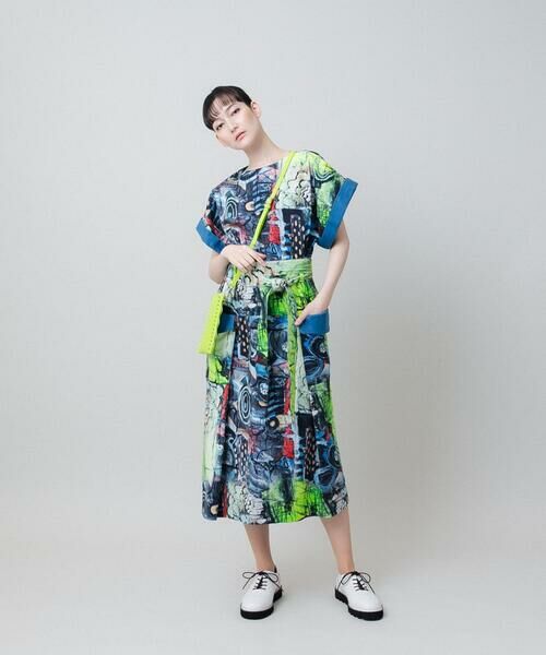 HIROKO KOSHINO / ヒロココシノ ロング・マキシ丈ワンピース | アートプリントデザインワンピース /日本製 | 詳細11