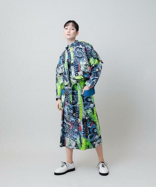 HIROKO KOSHINO / ヒロココシノ ロング・マキシ丈ワンピース | アートプリントデザインワンピース /日本製 | 詳細12
