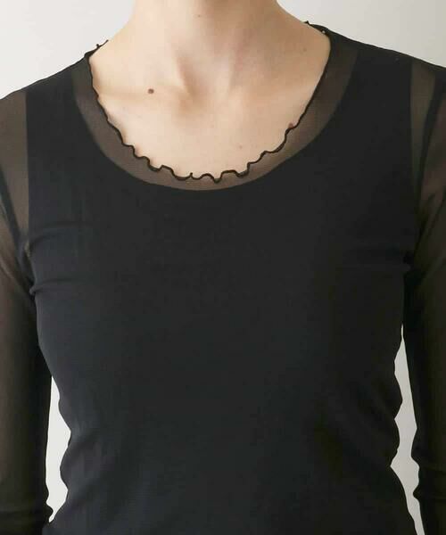 HIROKO KOSHINO / ヒロココシノ カットソー | チュールシアートップ/日本製/洗える | 詳細3