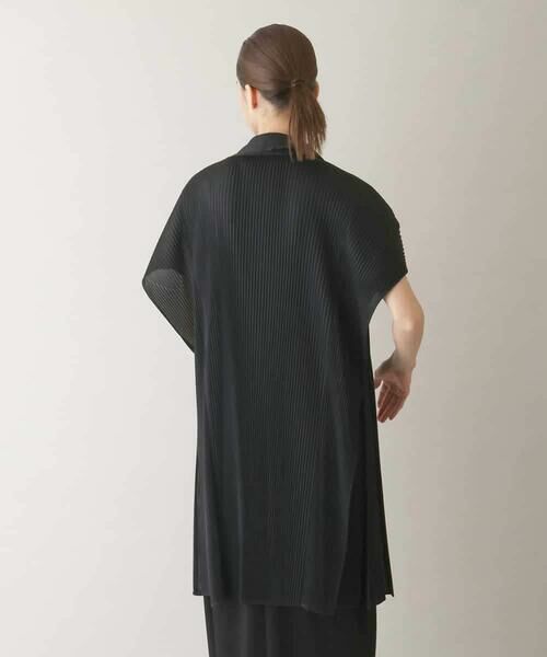 HIROKO KOSHINO / ヒロココシノ ベスト | 立体プリーツデザインジレ/洗える | 詳細3