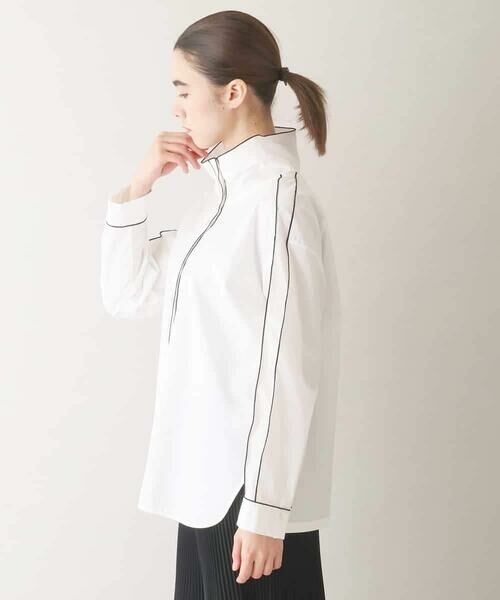 HIROKO KOSHINO / ヒロココシノ シャツ・ブラウス | ワイドスタンドカラーブラウス/洗える | 詳細1