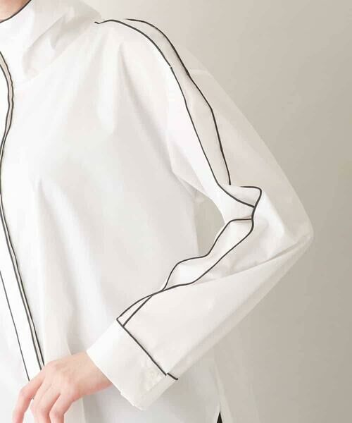 HIROKO KOSHINO / ヒロココシノ シャツ・ブラウス | ワイドスタンドカラーブラウス/洗える | 詳細5