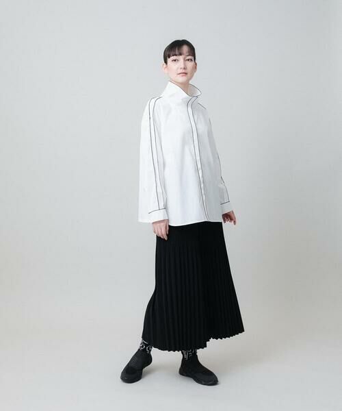 HIROKO KOSHINO / ヒロココシノ シャツ・ブラウス | ワイドスタンドカラーブラウス/洗える | 詳細9