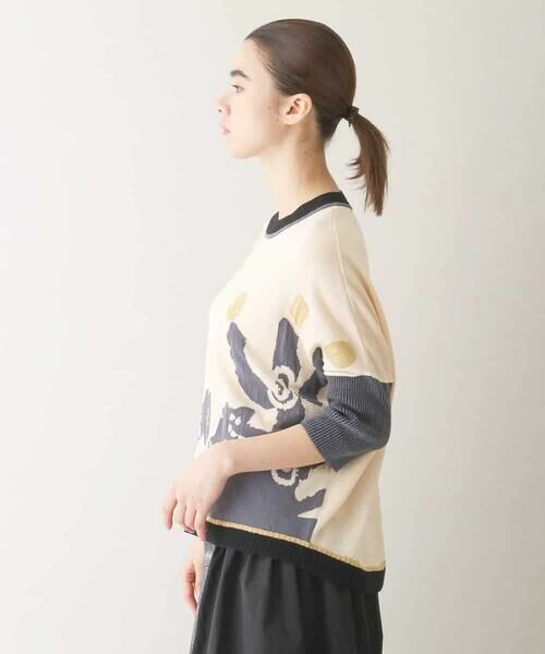 HIROKO KOSHINO / ヒロココシノ ニット・セーター | モチーフジャガードニットプルオーバー/洗える | 詳細1