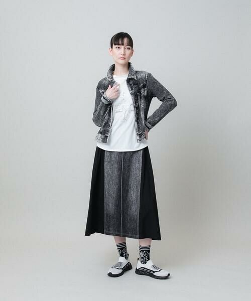 HIROKO KOSHINO / ヒロココシノ ロング・マキシ丈スカート | 異素材ジョイント3Dデニムスカート/日本製/洗える | 詳細7