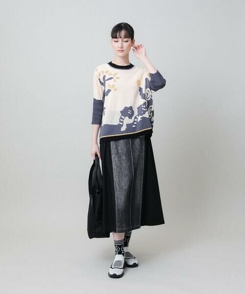 HIROKO KOSHINO / ヒロココシノ ロング・マキシ丈スカート | 異素材ジョイント3Dデニムスカート/日本製/洗える | 詳細9