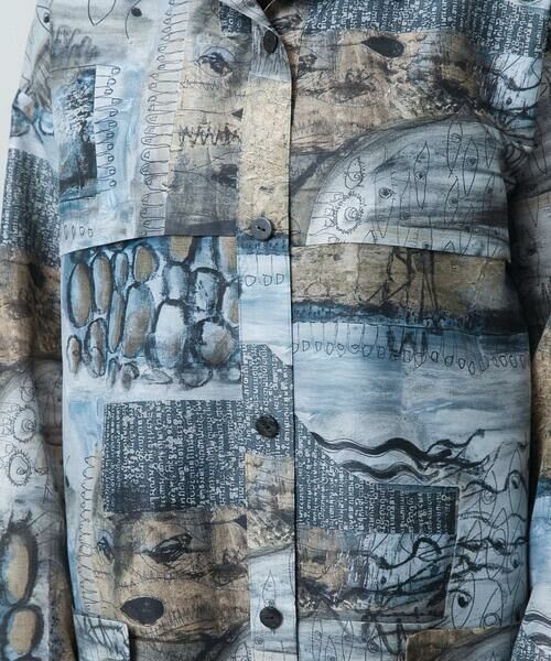 HIROKO KOSHINO / ヒロココシノ シャツ・ブラウス | アートプリントデザインロングシャツ/日本製 | 詳細9