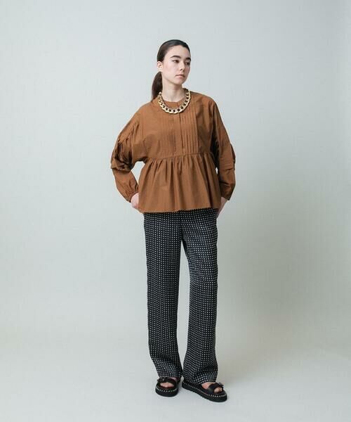 HIROKO KOSHINO / ヒロココシノ シャツ・ブラウス | タックギャザーペプラムブラウス /日本製 | 詳細10