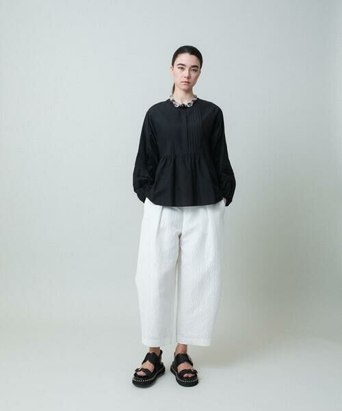 HIROKO KOSHINO / ヒロココシノ シャツ・ブラウス | タックギャザーペプラムブラウス /日本製 | 詳細11