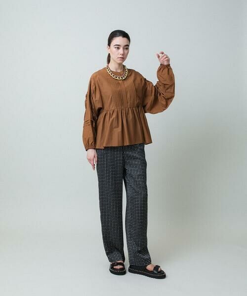 HIROKO KOSHINO / ヒロココシノ シャツ・ブラウス | タックギャザーペプラムブラウス /日本製 | 詳細9