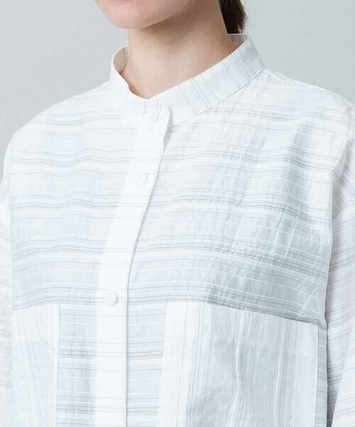 HIROKO KOSHINO / ヒロココシノ シャツ・ブラウス | ボーダージャカードシルエットシャツ/日本製/洗える | 詳細4