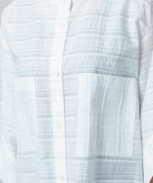 HIROKO KOSHINO / ヒロココシノ シャツ・ブラウス | ボーダージャカードシルエットシャツ/日本製/洗える | 詳細7