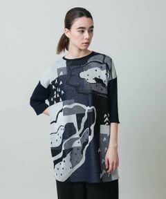 セール】 アートモチーフデザインプルオーバー/洗える （ニット