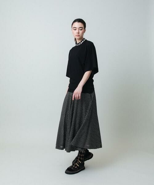 HIROKO KOSHINO / ヒロココシノ ロング・マキシ丈スカート | ドットジャージーフレアスカート /日本製/洗える | 詳細10