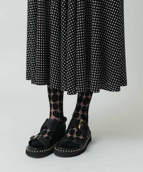 HIROKO KOSHINO / ヒロココシノ ロング・マキシ丈スカート | ドットジャージーフレアスカート /日本製/洗える | 詳細6