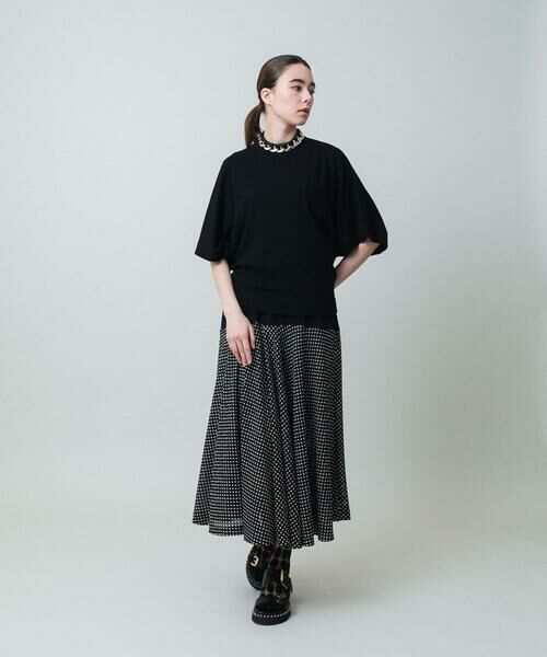 HIROKO KOSHINO / ヒロココシノ ロング・マキシ丈スカート | ドットジャージーフレアスカート /日本製/洗える | 詳細8