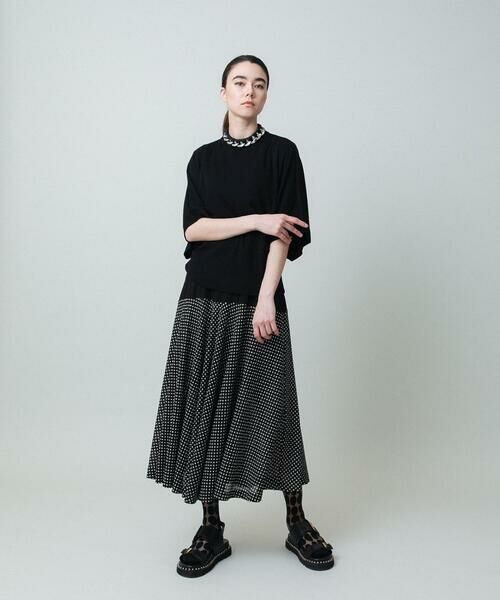 HIROKO KOSHINO / ヒロココシノ ロング・マキシ丈スカート | ドットジャージーフレアスカート /日本製/洗える | 詳細9