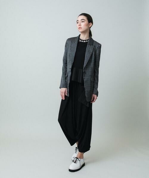 HIROKO KOSHINO / ヒロココシノ テーラードジャケット | スクエアドットサテンジャケット/日本製 | 詳細12
