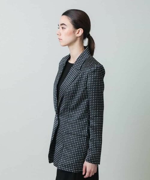 HIROKO KOSHINO / ヒロココシノ テーラードジャケット | スクエアドットサテンジャケット/日本製 | 詳細2