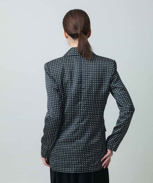 HIROKO KOSHINO / ヒロココシノ テーラードジャケット | スクエアドットサテンジャケット/日本製 | 詳細3