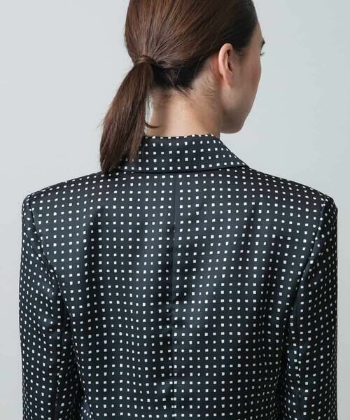 HIROKO KOSHINO / ヒロココシノ テーラードジャケット | スクエアドットサテンジャケット/日本製 | 詳細4