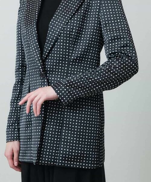 HIROKO KOSHINO / ヒロココシノ テーラードジャケット | スクエアドットサテンジャケット/日本製 | 詳細6