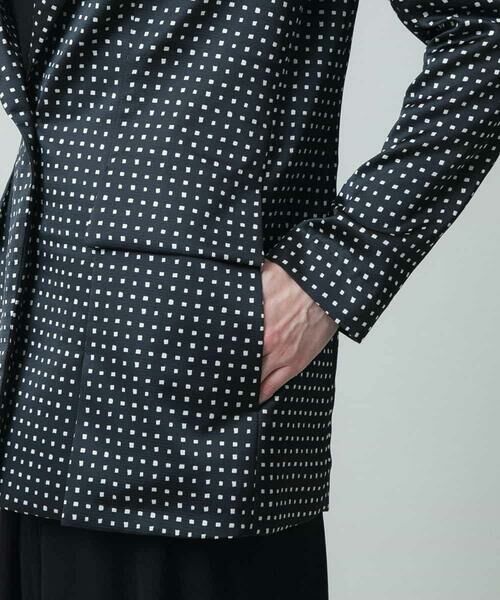 HIROKO KOSHINO / ヒロココシノ テーラードジャケット | スクエアドットサテンジャケット/日本製 | 詳細8