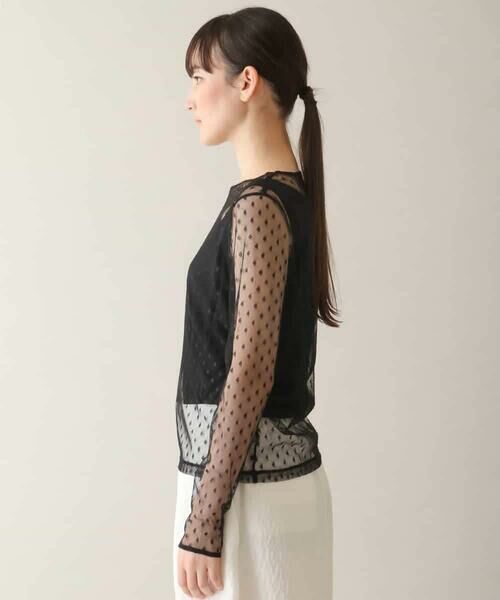 HIROKO KOSHINO / ヒロココシノ カットソー | ドットチュールインナーカットソー /日本製/洗える | 詳細1
