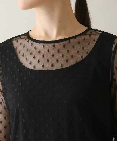 HIROKO KOSHINO / ヒロココシノ カットソー | ドットチュールインナーカットソー /日本製/洗える | 詳細3