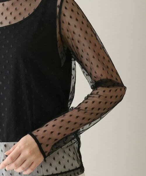 HIROKO KOSHINO / ヒロココシノ カットソー | ドットチュールインナーカットソー /日本製/洗える | 詳細5
