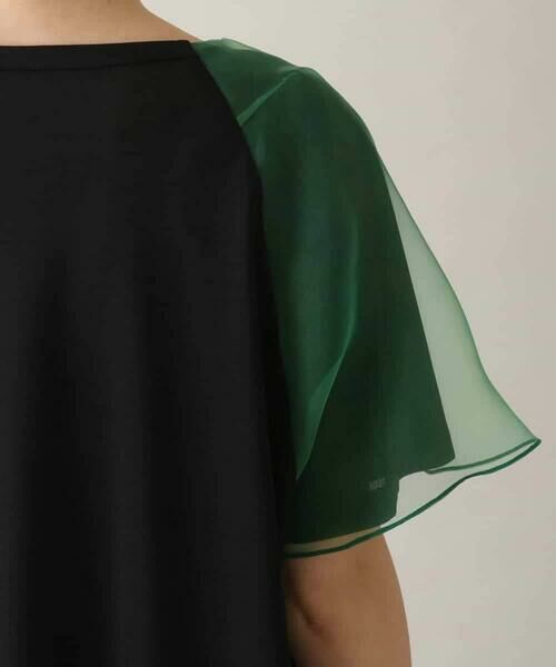 HIROKO KOSHINO / ヒロココシノ カットソー | オーガンジーフラワーレイヤードトップ /日本製/洗える | 詳細4