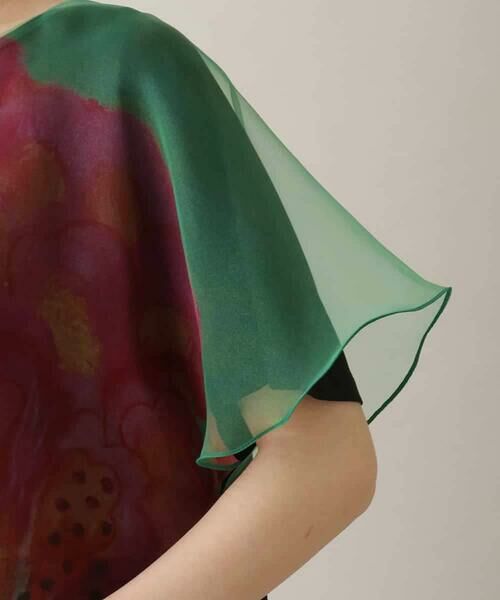 HIROKO KOSHINO / ヒロココシノ カットソー | オーガンジーフラワーレイヤードトップ /日本製/洗える | 詳細5