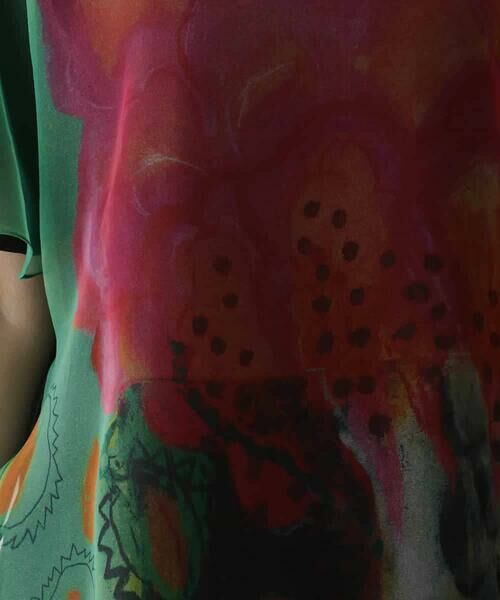 HIROKO KOSHINO / ヒロココシノ カットソー | オーガンジーフラワーレイヤードトップ /日本製/洗える | 詳細7