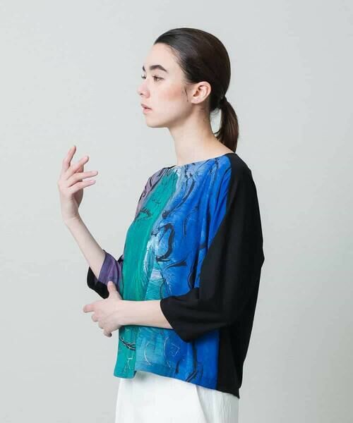 HIROKO KOSHINO / ヒロココシノ カットソー | 絵画フェイスプリントカットソー /日本製/洗える | 詳細1