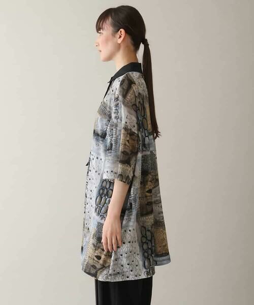 HIROKO KOSHINO / ヒロココシノ チュニック | アートプリント襟付きチュニック /日本製/洗える | 詳細1