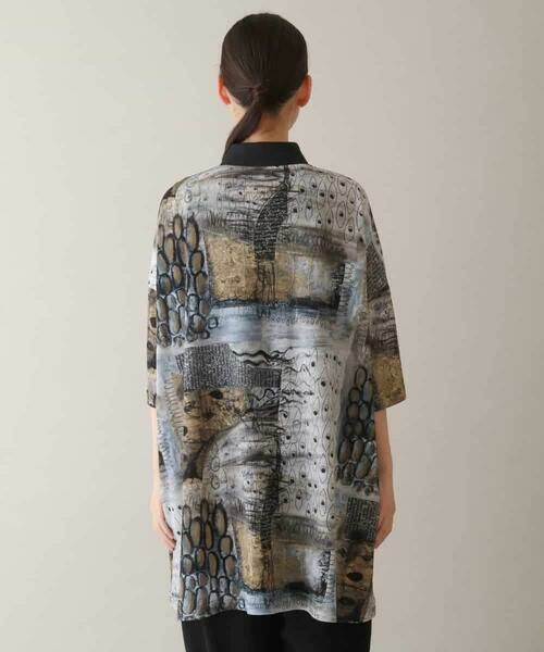 HIROKO KOSHINO / ヒロココシノ チュニック | アートプリント襟付きチュニック /日本製/洗える | 詳細2