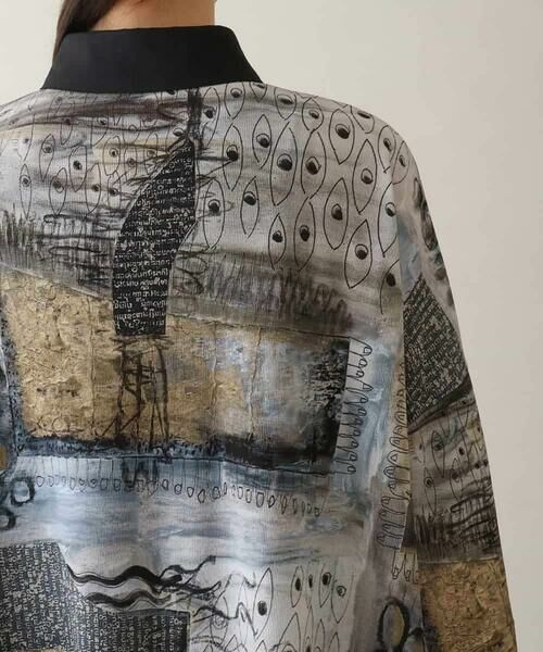 HIROKO KOSHINO / ヒロココシノ チュニック | アートプリント襟付きチュニック /日本製/洗える | 詳細4