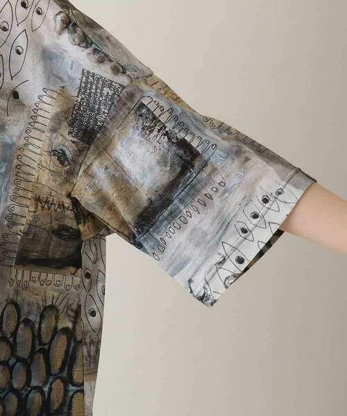 HIROKO KOSHINO / ヒロココシノ チュニック | アートプリント襟付きチュニック /日本製/洗える | 詳細5