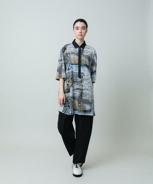 HIROKO KOSHINO / ヒロココシノ チュニック | アートプリント襟付きチュニック /日本製/洗える | 詳細8
