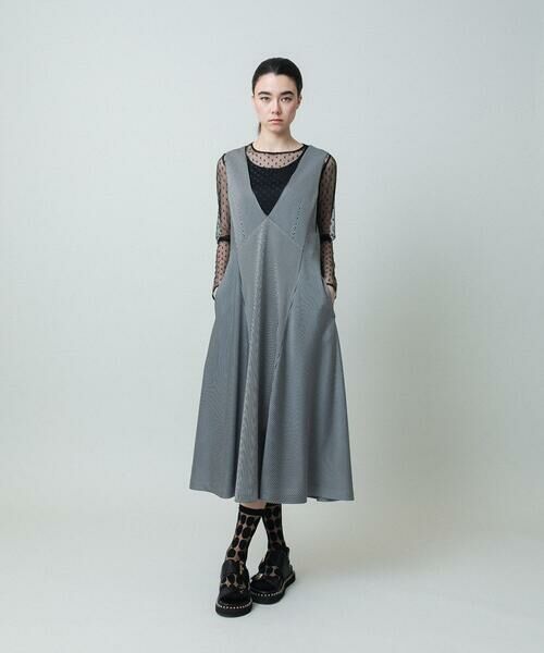 HIROKO KOSHINO / ヒロココシノ ロング・マキシ丈スカート | ストライプジャージージャンパースカート /日本製/洗える | 詳細11