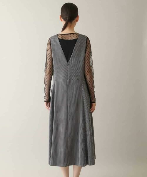 HIROKO KOSHINO / ヒロココシノ ロング・マキシ丈スカート | ストライプジャージージャンパースカート /日本製/洗える | 詳細3