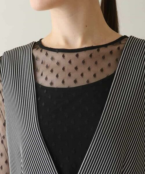 HIROKO KOSHINO / ヒロココシノ ロング・マキシ丈スカート | ストライプジャージージャンパースカート /日本製/洗える | 詳細4