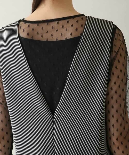 HIROKO KOSHINO / ヒロココシノ ロング・マキシ丈スカート | ストライプジャージージャンパースカート /日本製/洗える | 詳細5