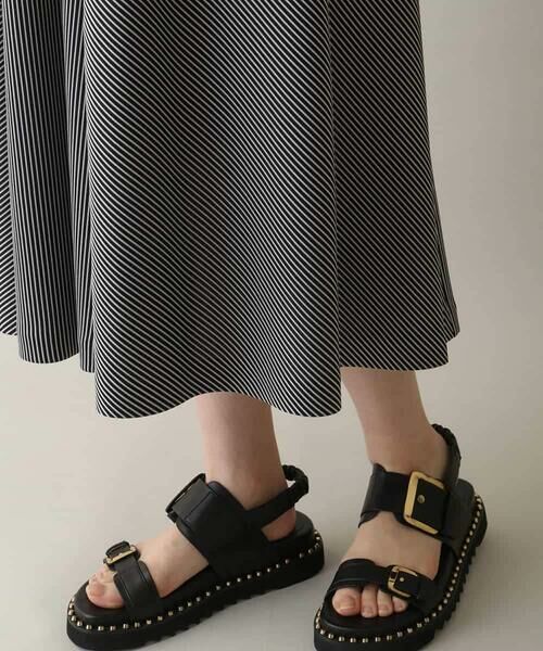 HIROKO KOSHINO / ヒロココシノ ロング・マキシ丈スカート | ストライプジャージージャンパースカート /日本製/洗える | 詳細8