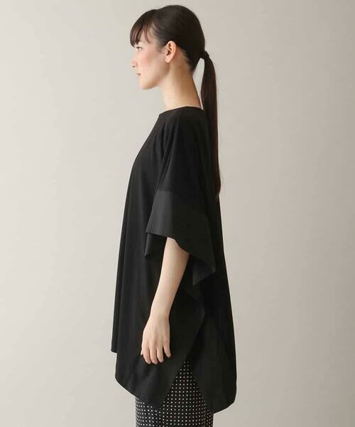 HIROKO KOSHINO / ヒロココシノ シャツ・ブラウス | 異素材ジョイントアシンメトリーブラウス/日本製/洗える | 詳細1