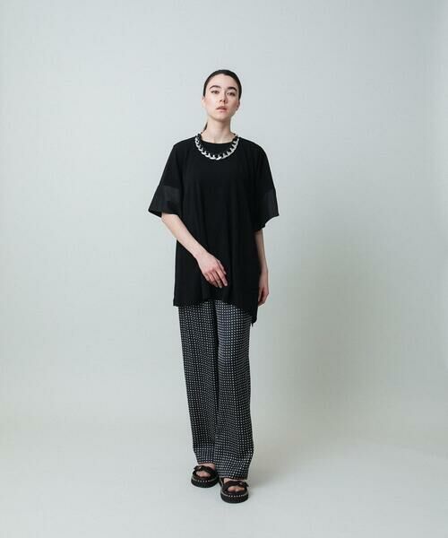 HIROKO KOSHINO / ヒロココシノ シャツ・ブラウス | 異素材ジョイントアシンメトリーブラウス/日本製/洗える | 詳細11