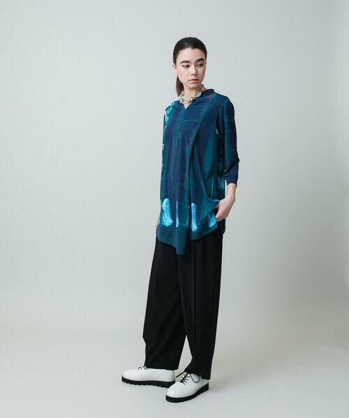 HIROKO KOSHINO / ヒロココシノ カットソー | アシンメトリーヘム絵画プリントプルオーバー /日本製/洗える | 詳細10