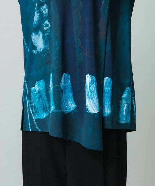HIROKO KOSHINO / ヒロココシノ カットソー | アシンメトリーヘム絵画プリントプルオーバー /日本製/洗える | 詳細6